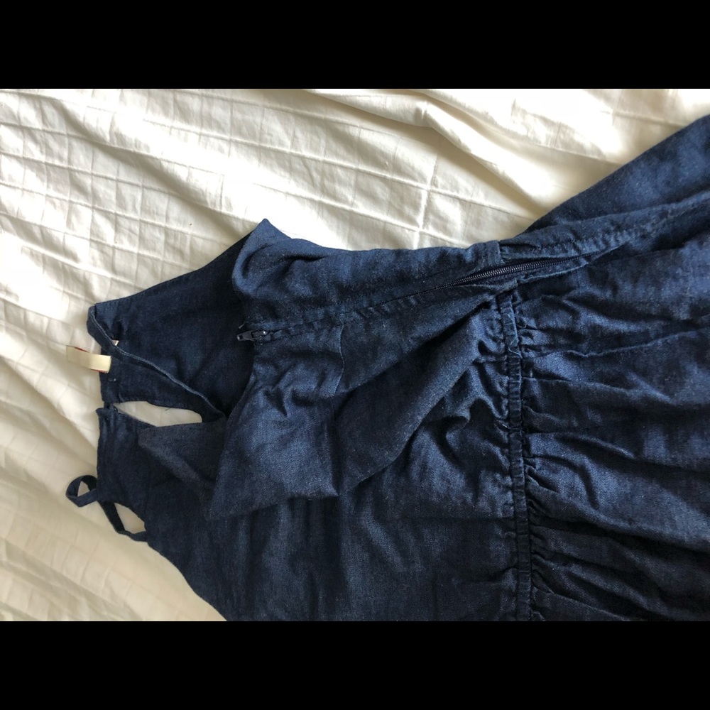 Blue jean embroidered halter top dress - Picture 3 of 6